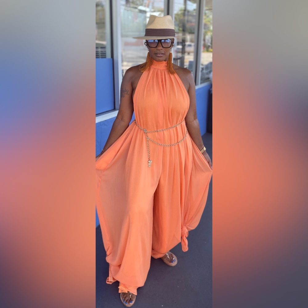 Elegant Orange Jumpsuit - Picture 1 of 4